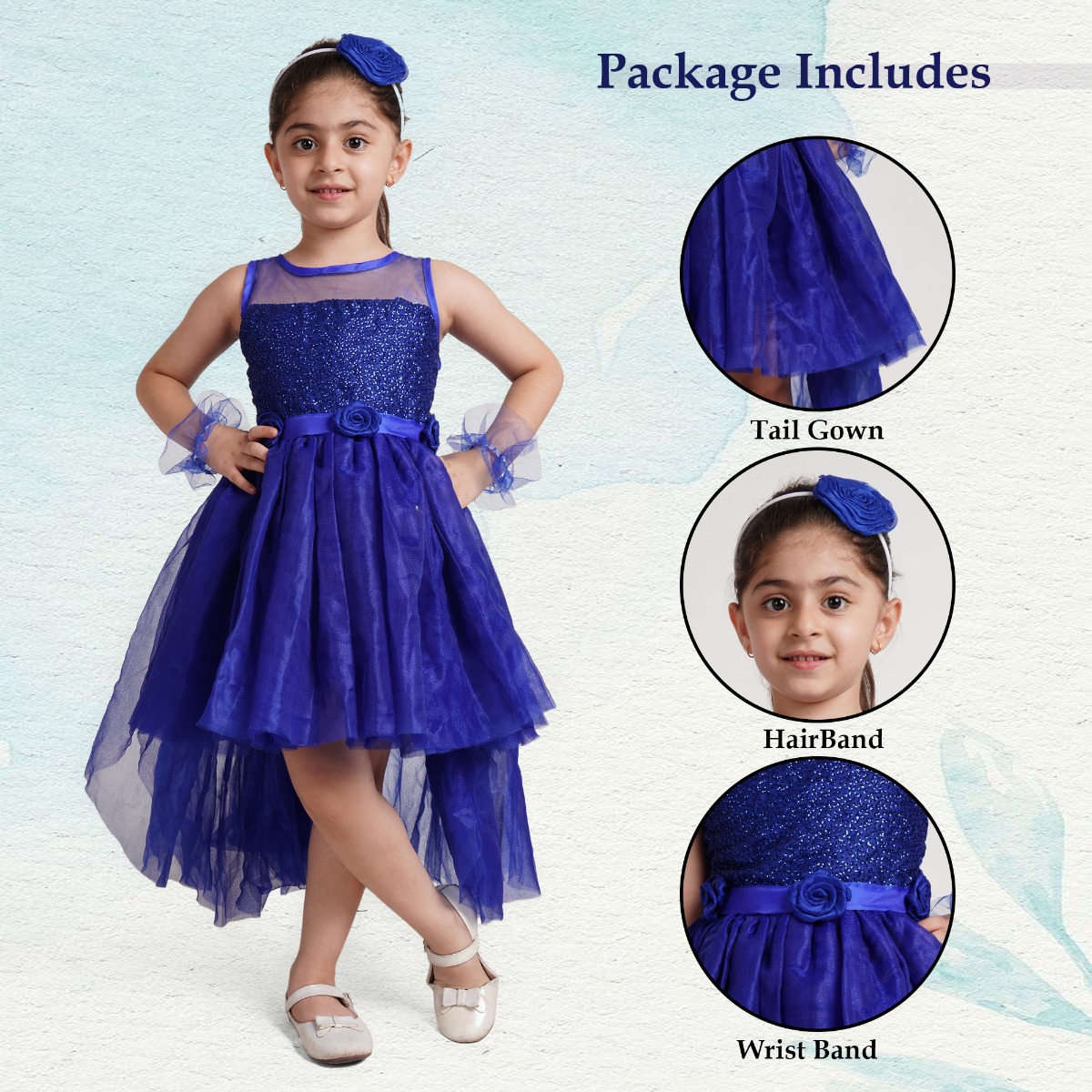 Blue Net Frock Western Costume