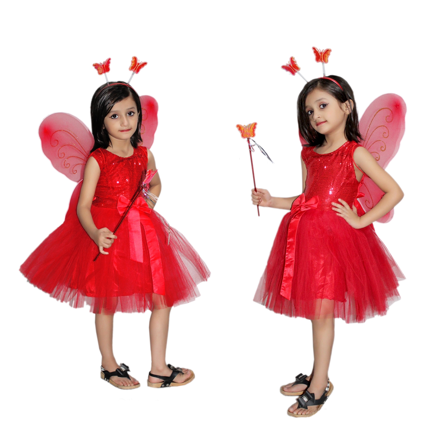 Red Butterfly Girl Fancy Dress for Kids