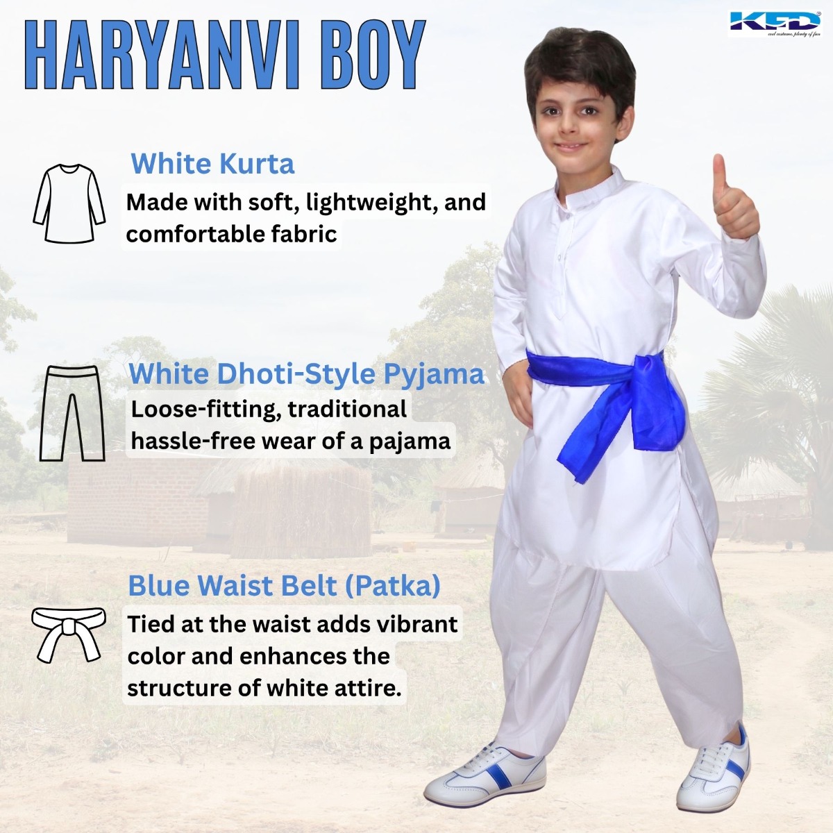 Haryanvi Boy Fancy Dress Costume for Kids