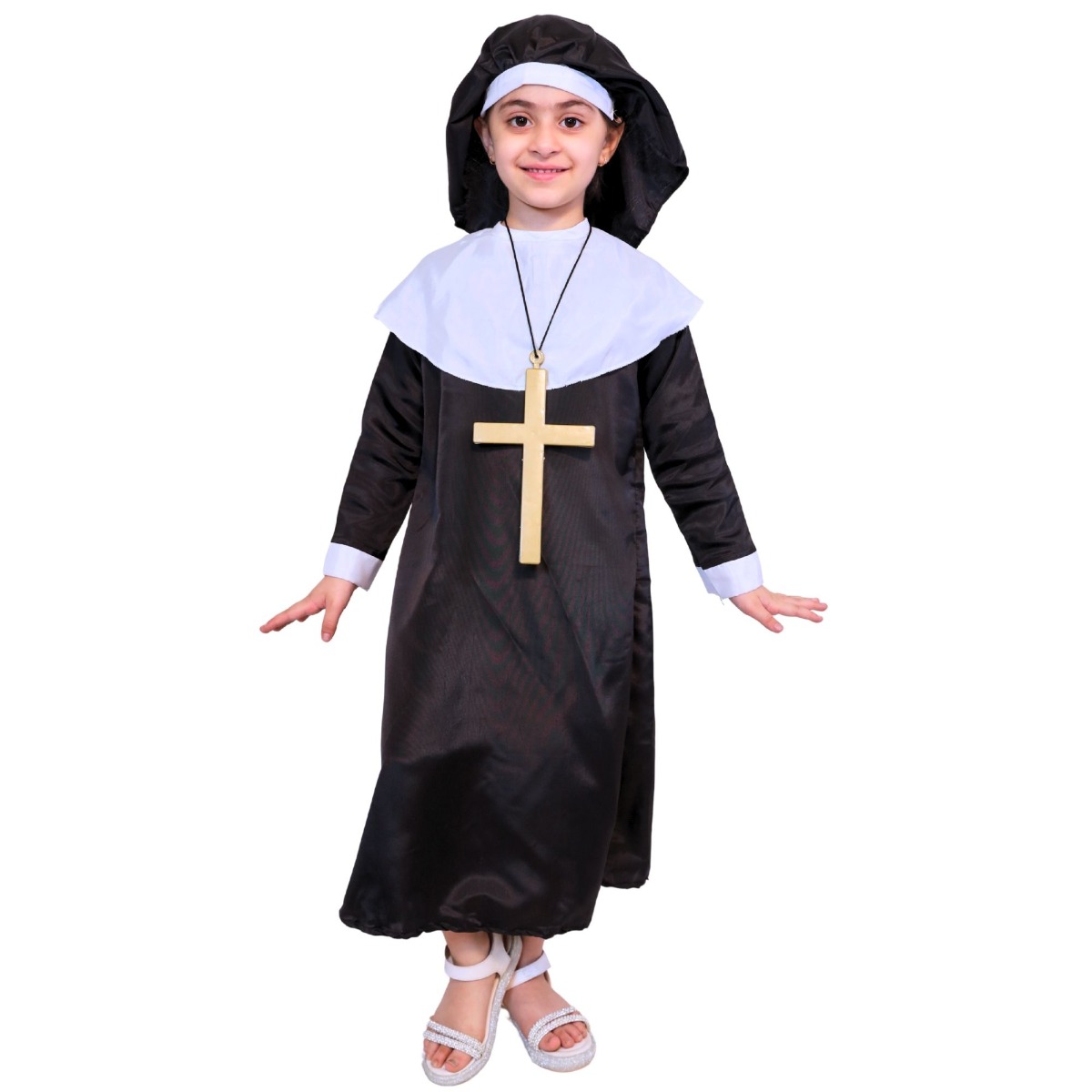 Girls Nun Fancy Dress Costume ( WITHOUT CROSS )