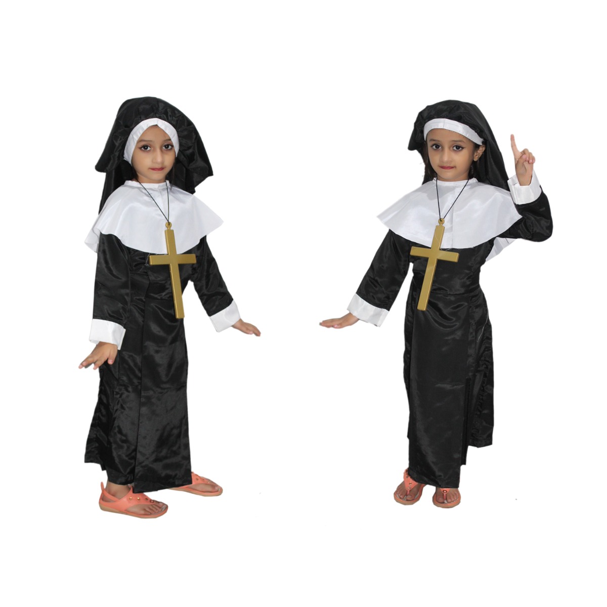 Girls Nun Fancy Dress Costume ( WITHOUT CROSS )