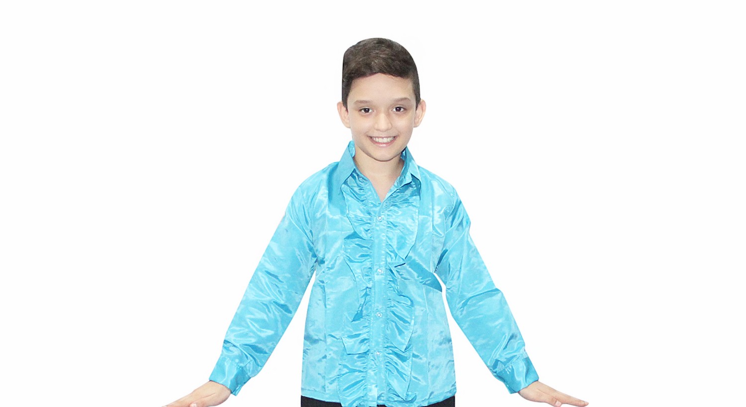 Firozi Frill Shirt fancy dress for kids,Western Costume for Annual function/Theme Party/Competition/Stage Shows/Birthday Party Dress