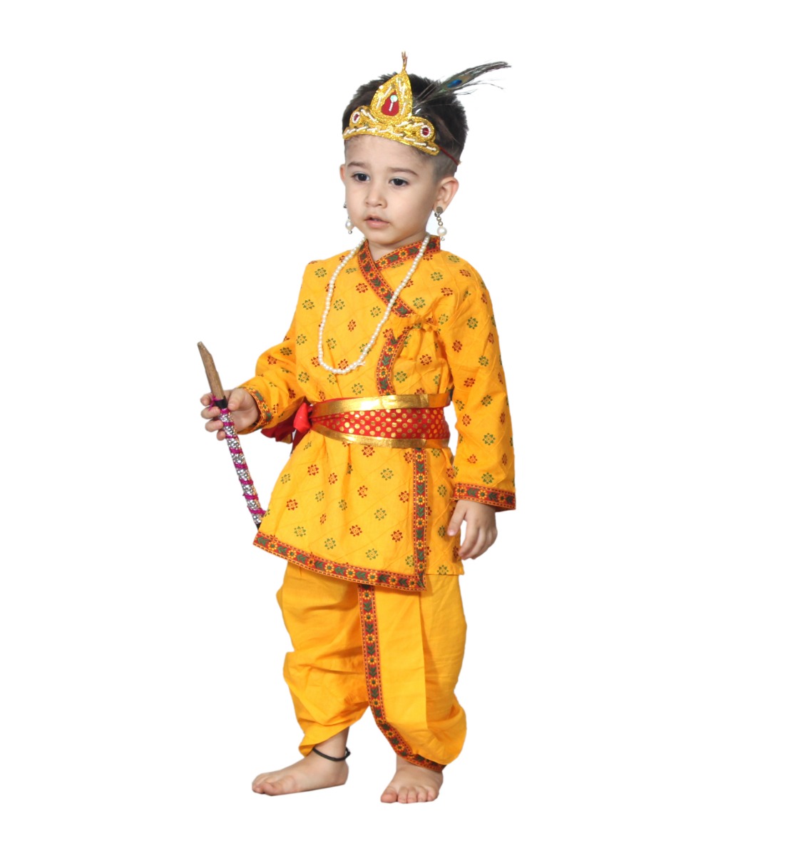 Krishna Printed Cotton Dress for Kids