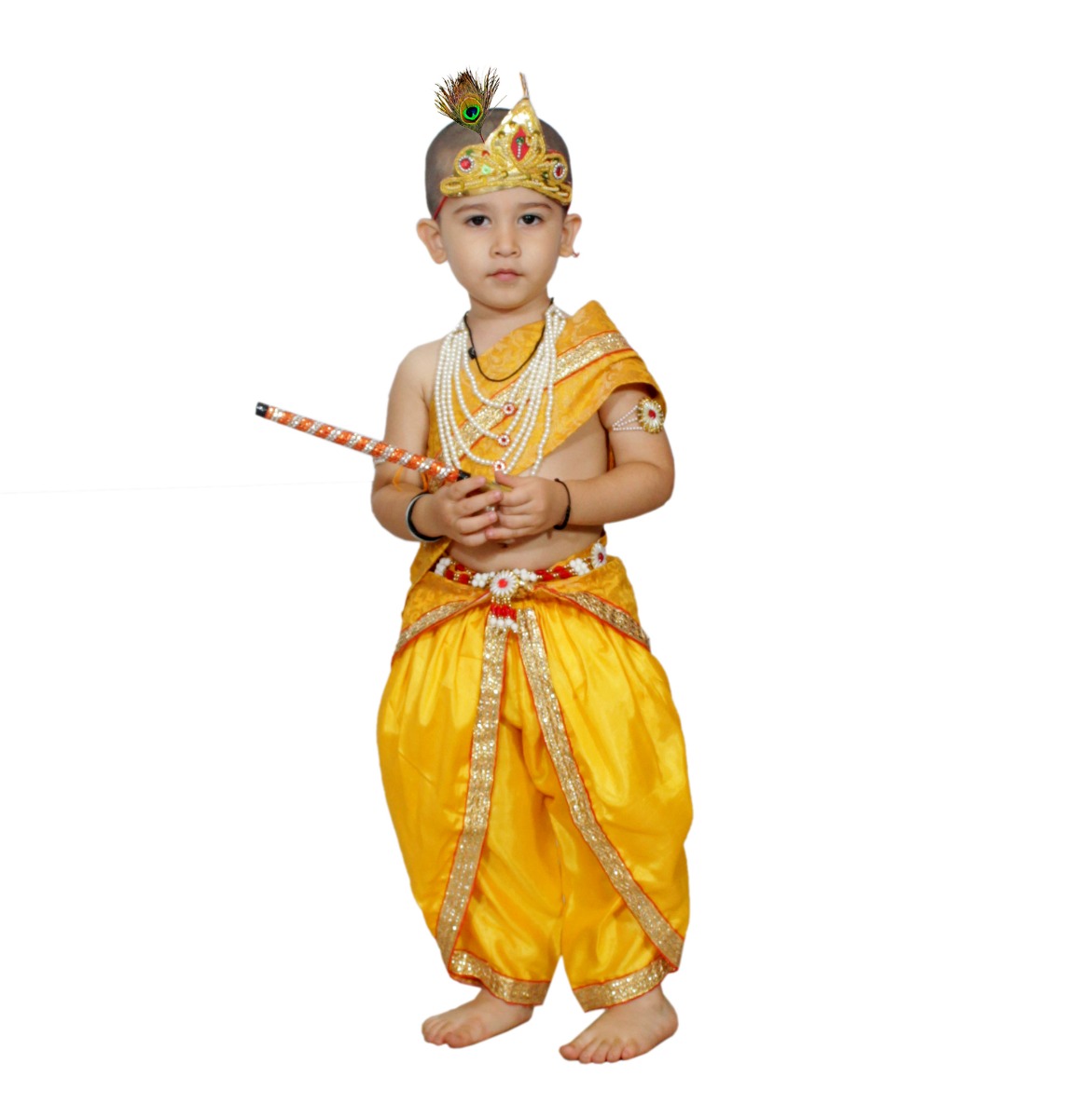 Krishna belt yellow fancy dress for kids,Mythological  Costume for School Annual function/Theme Party/Competition/Stage Shows Dress