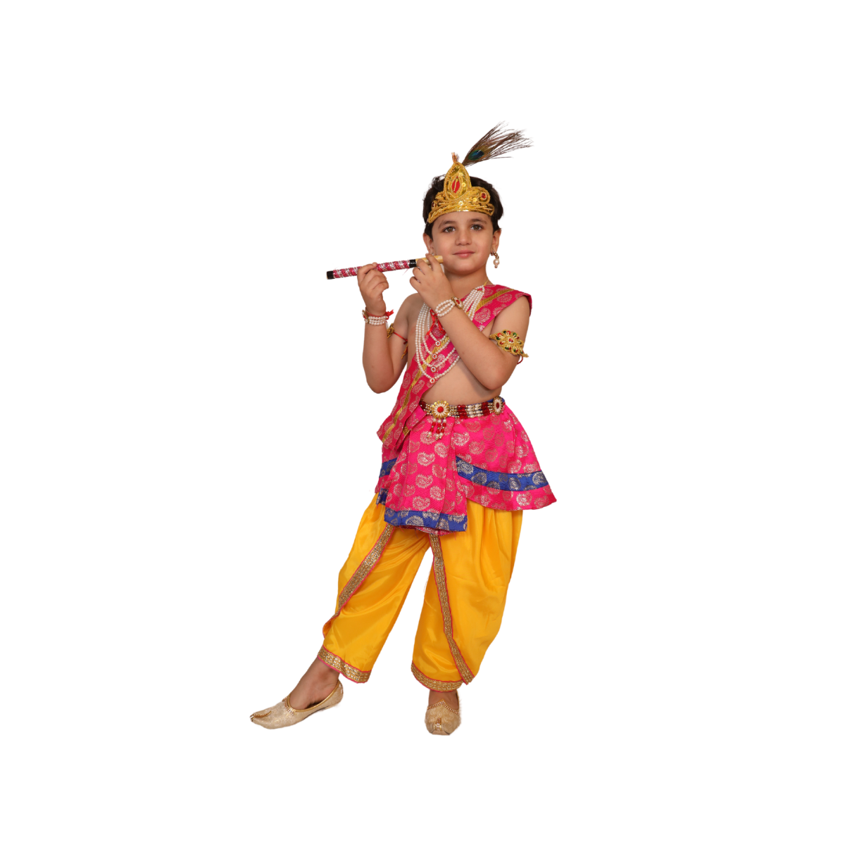 Krishna belt Magenta 5 line mala fancy dress for kids,Mythological  Costume for School Annual function/Theme Party/Competition/Stage Shows Dress