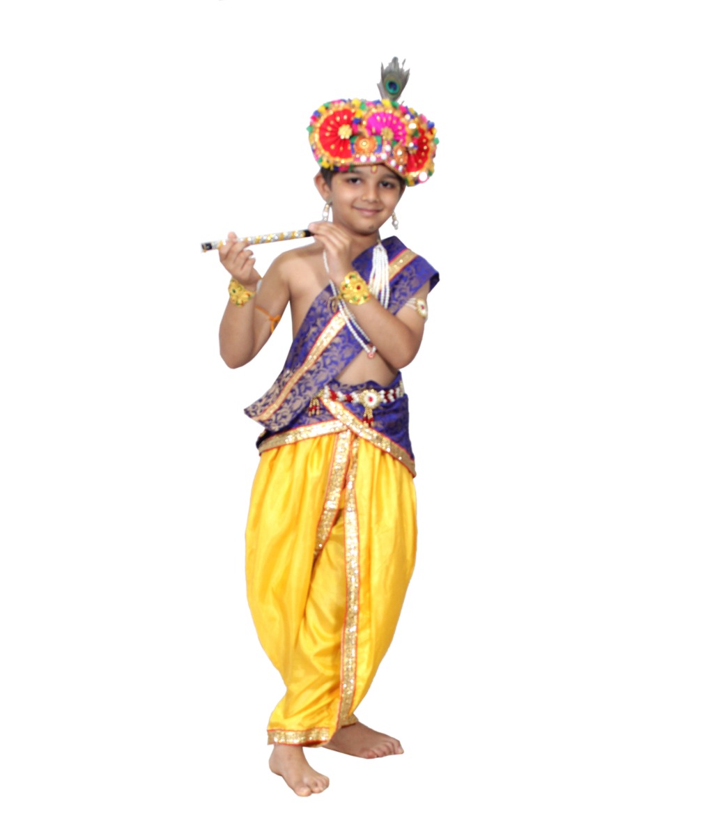 Krishna belt blue pagde fancy dress for kids,Mythological  Costume for School Annual function/Theme Party/Competition/Stage Shows Dress