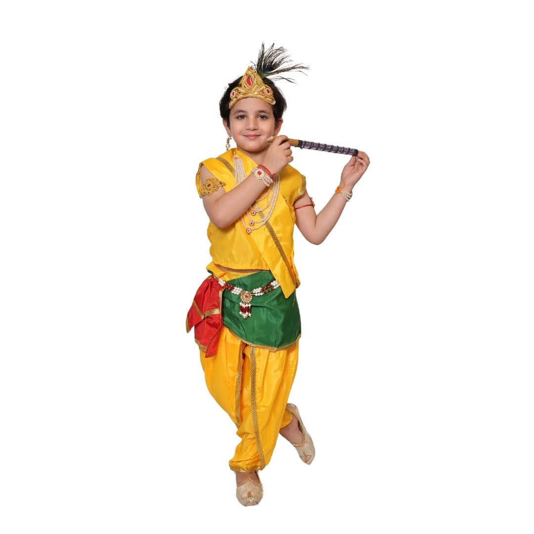 Bal Krishna fancy dress for kids,Krishna leela/Janmashtami/Kanha/Mythological Character for Annual function/Theme Party/Competition/Stage Shows Dress
