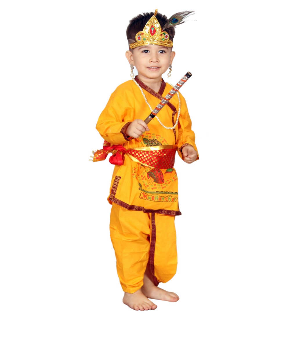 Krishna in Cotton Fancy Dress for Kids