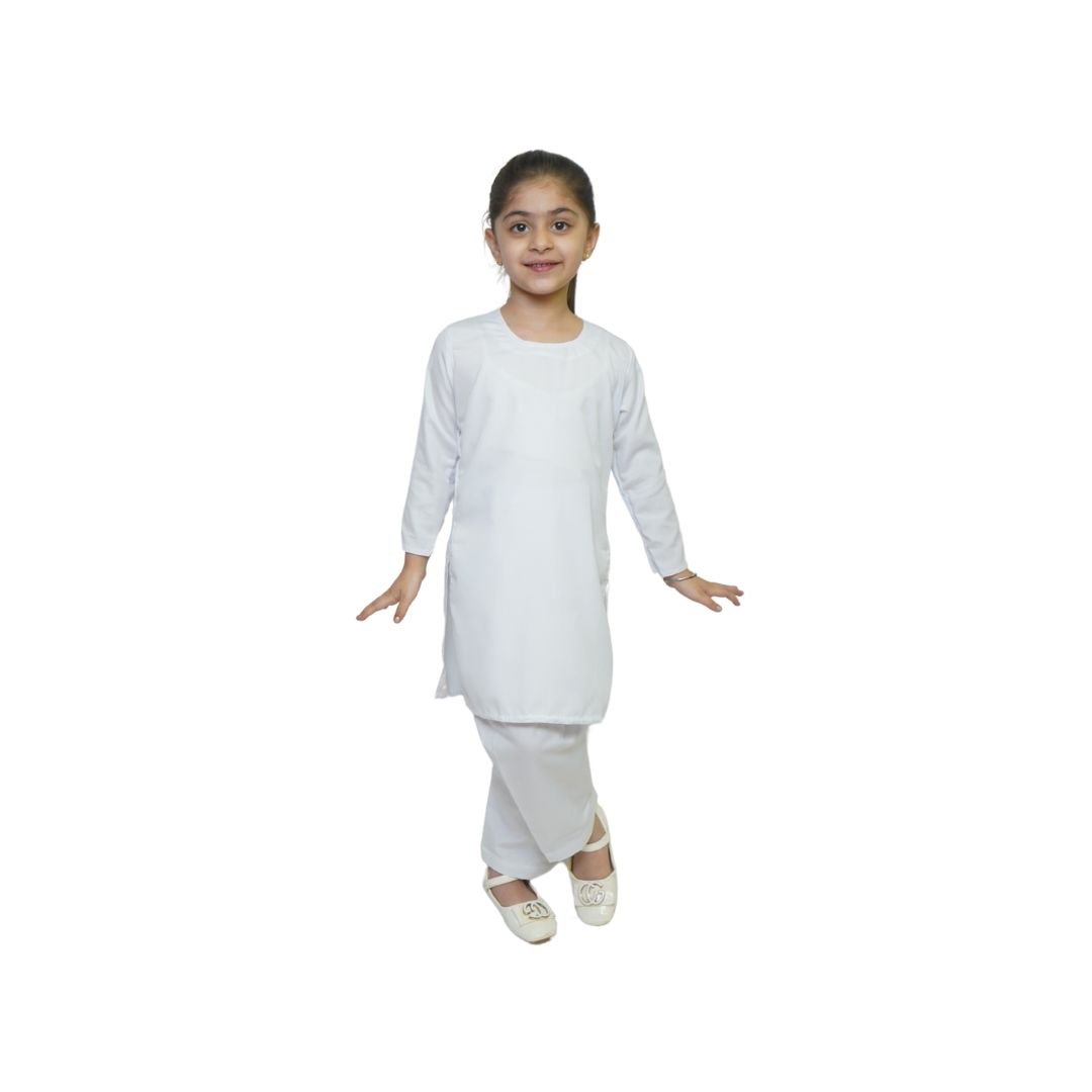 White Salwar Kameez Costume for Kids