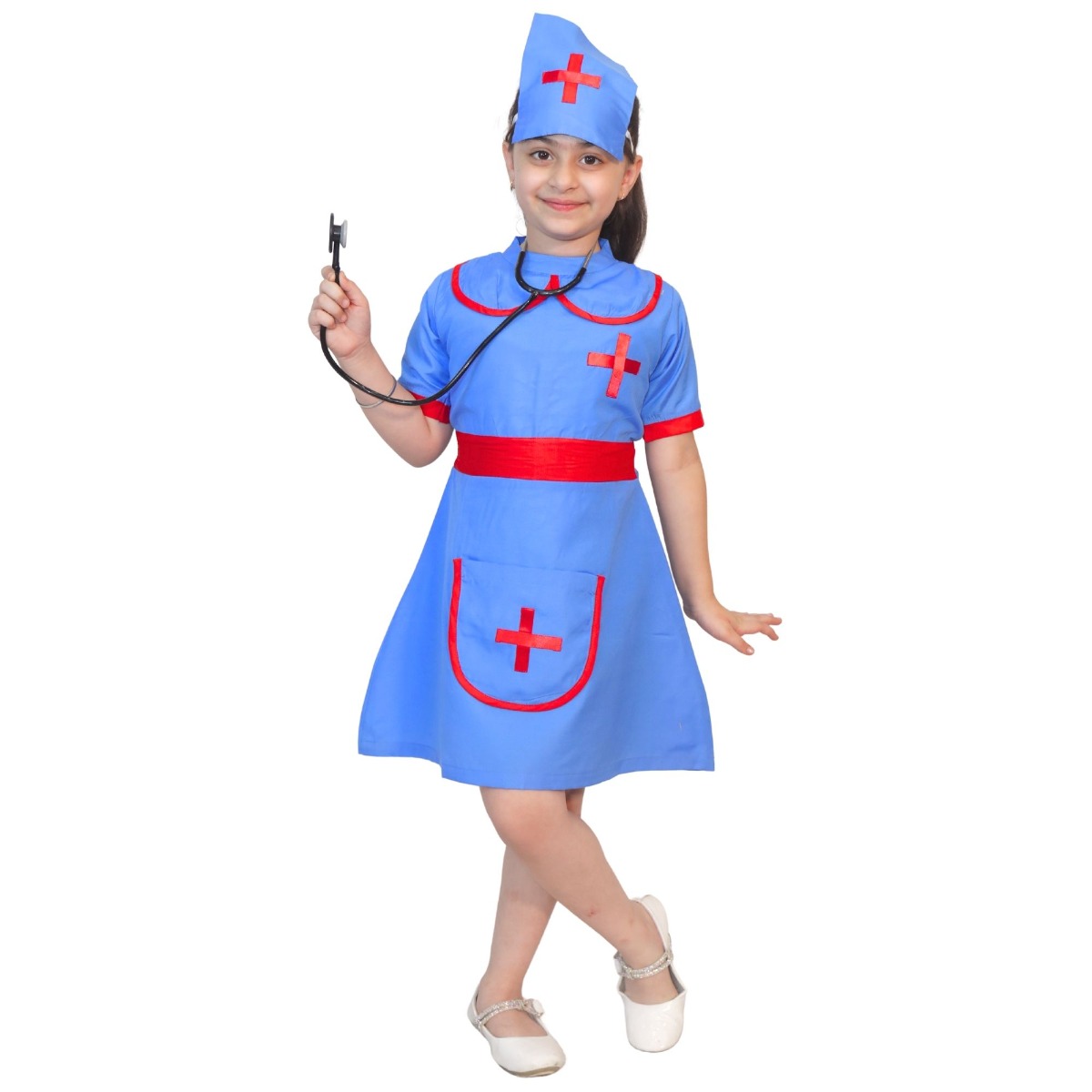 Nurse Blue Fancy Dress For Kids,Our Helper Costume For Annual Function/Theme Party/Competition/Stage Shows Dress
