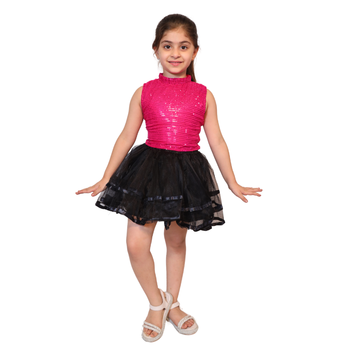 Western Mazanta Ulter Neck Top For Girls