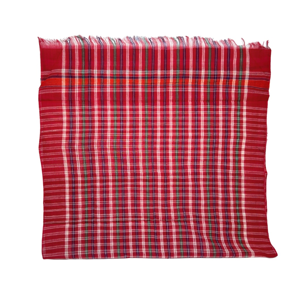 Cotton Red Check Gamcha Traditional Indian Cotton Towel & Scarf | Lightweight Breathable Ethnic Wear Accessory
