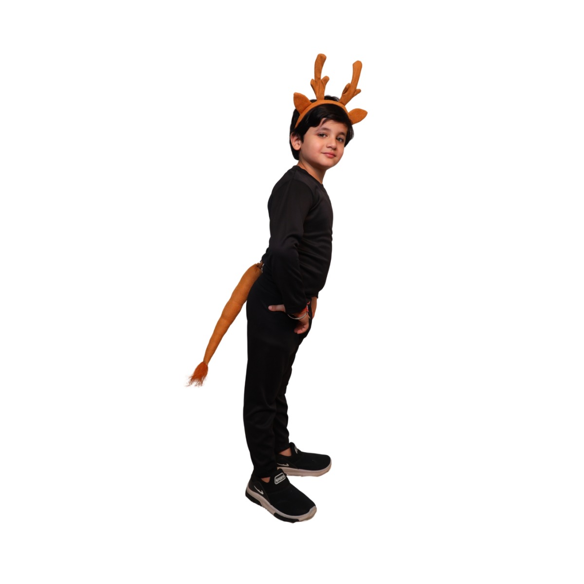Reindeer Hairband and Tail Set, Kids Reindeer Costume Accessories, Reindeer Ears Headband for Children, Fun Reindeer Cosplay for Kids, Christmas Reindeer Dress-Up Kit, Kids Holiday Costume Reindeer Set, Reindeer Antlers and Tail for Kids, Toddler Reindeer