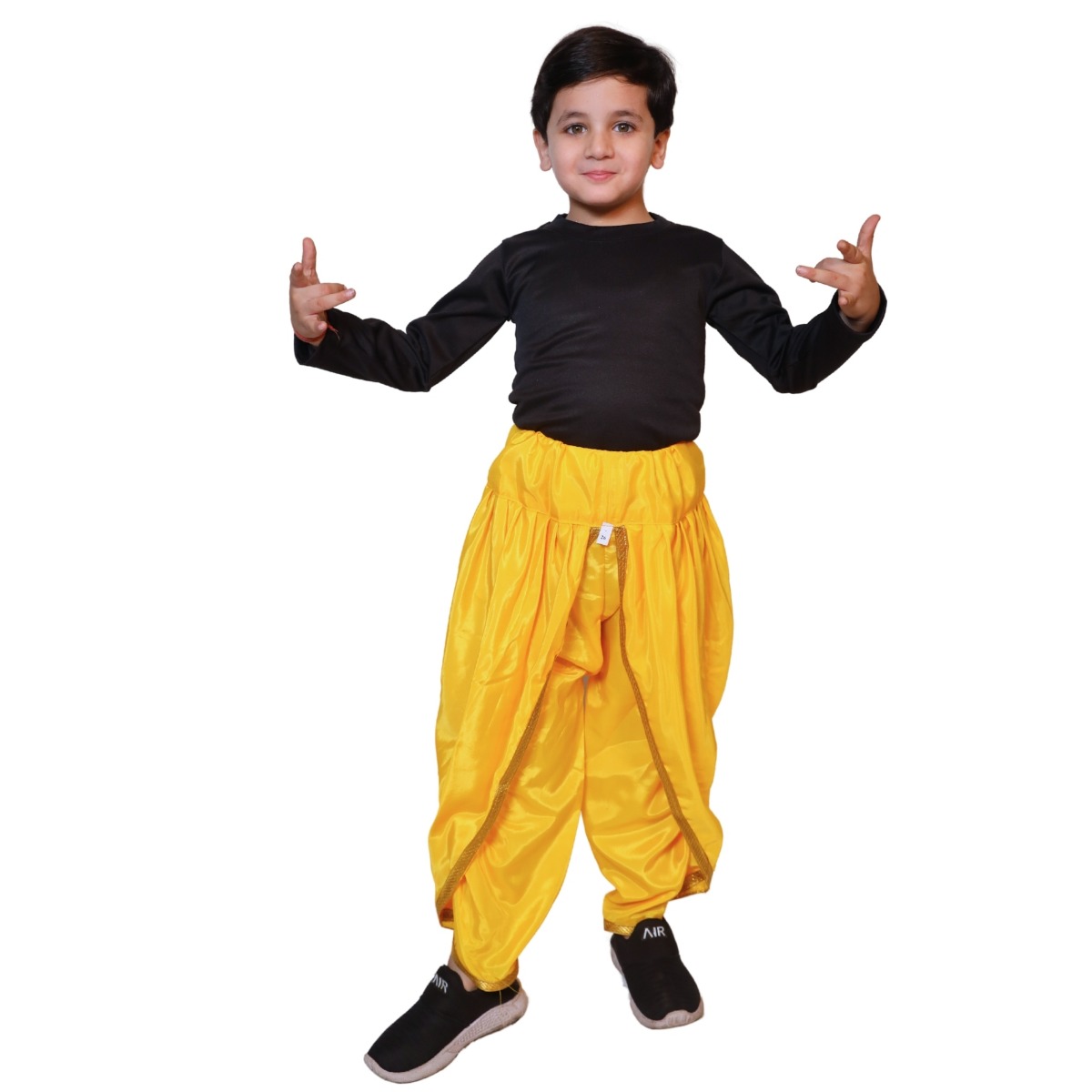Yellow Dhoti for Kids - Traditional Ethnic Wear for Festivals