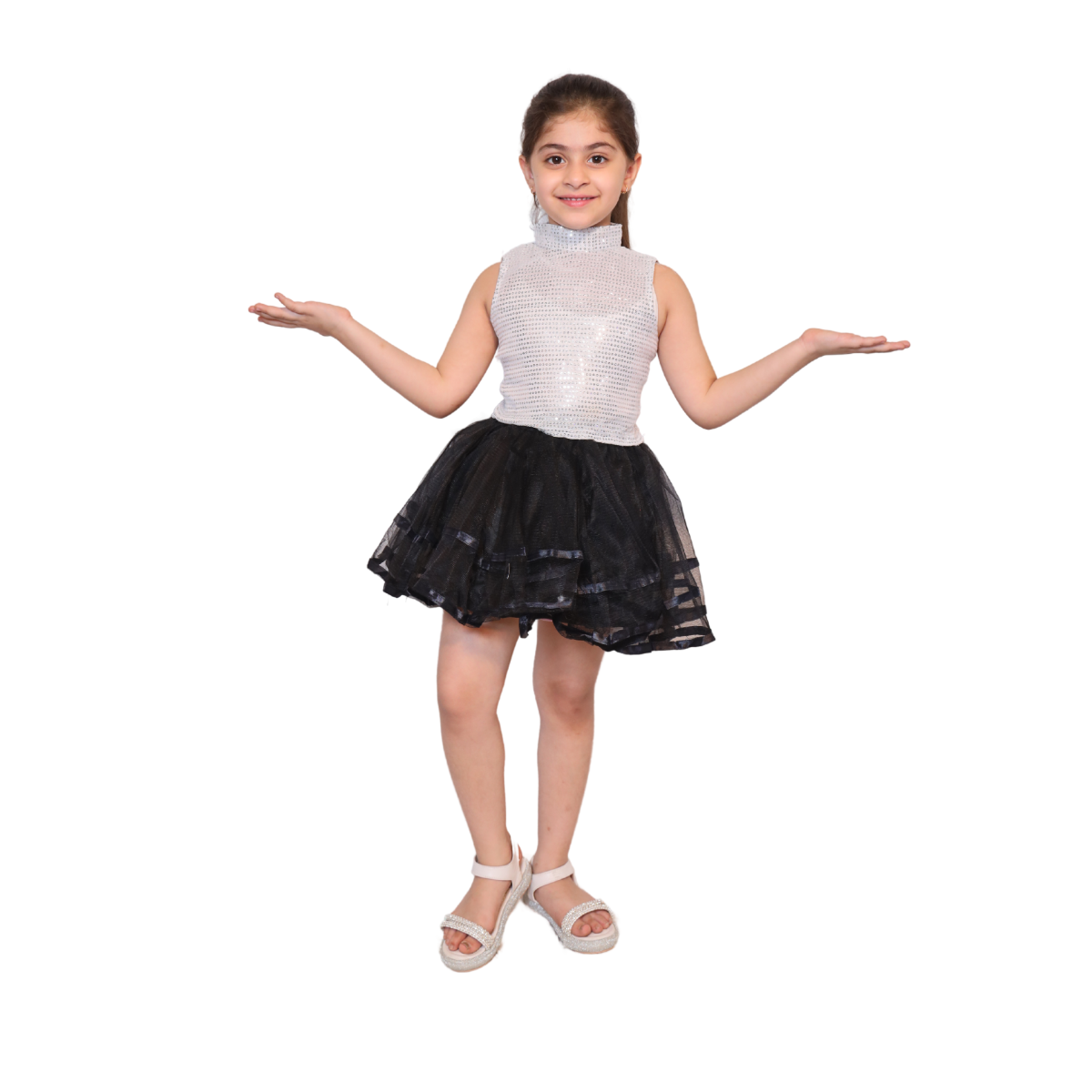 Silver Ulter Neck Top