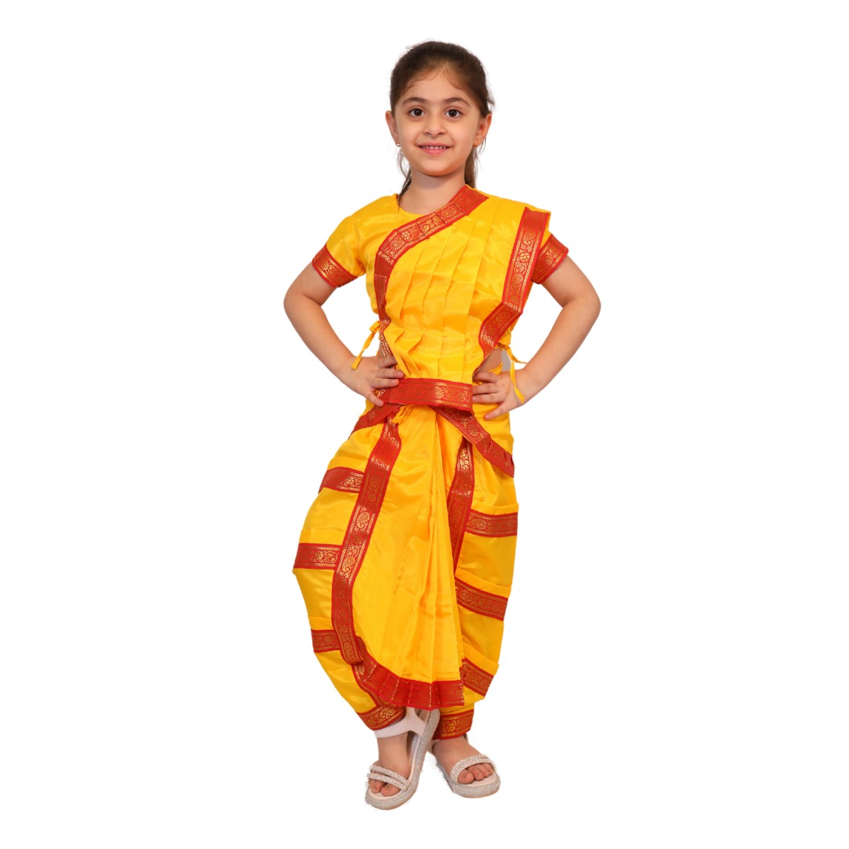 Bharatnatyam Yellow Fancy Dress for Kids