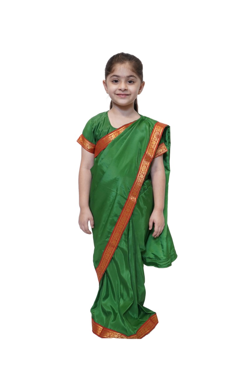 Teacher Saree in Green Color