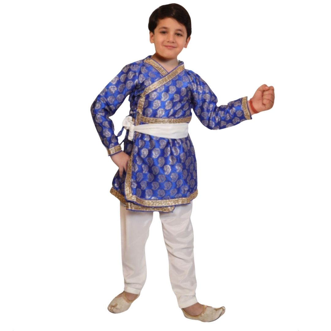 Gujarati Boy Blue Color Fancy Dress for Kids