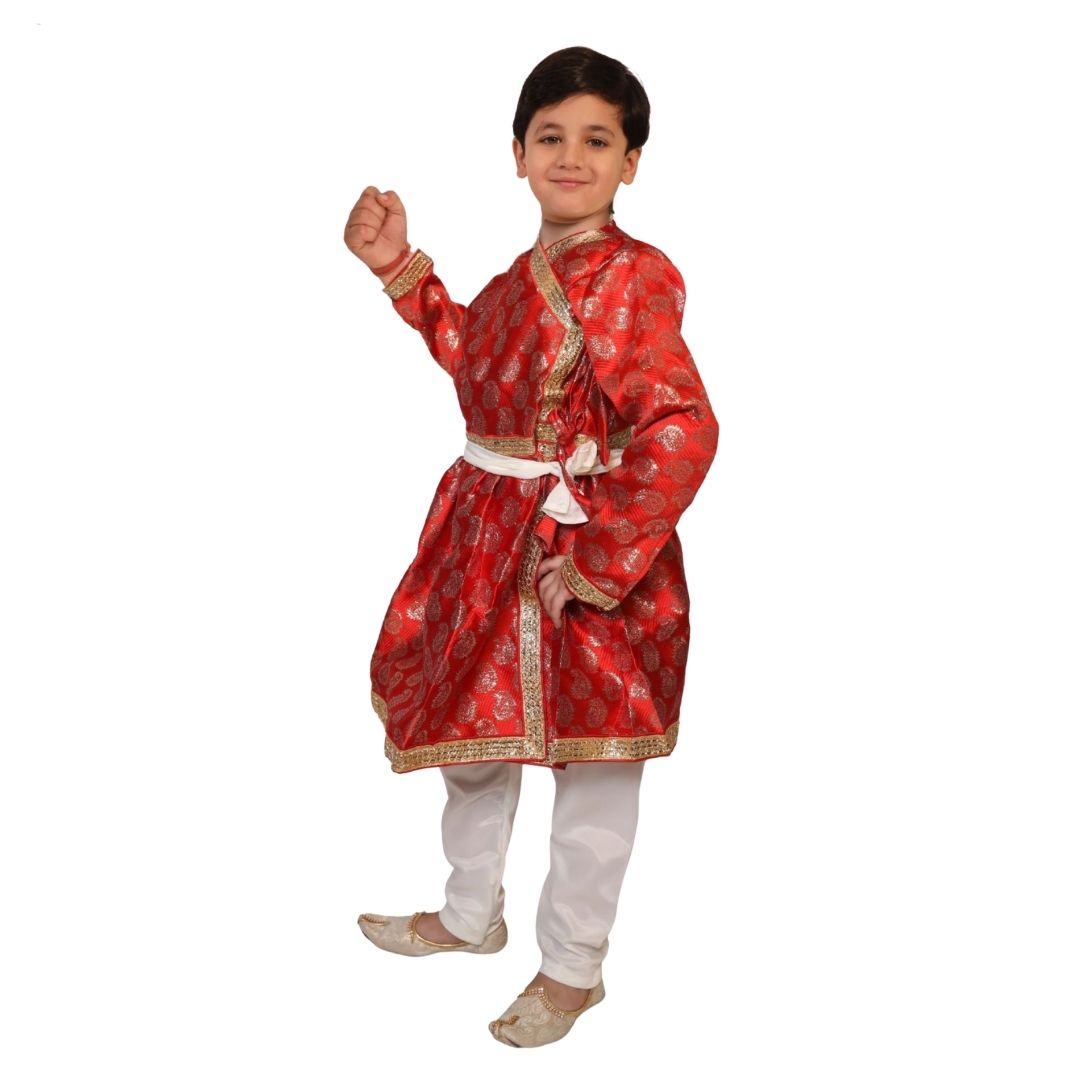 Gujarati Boy Red Color Fancy Dress for Kids