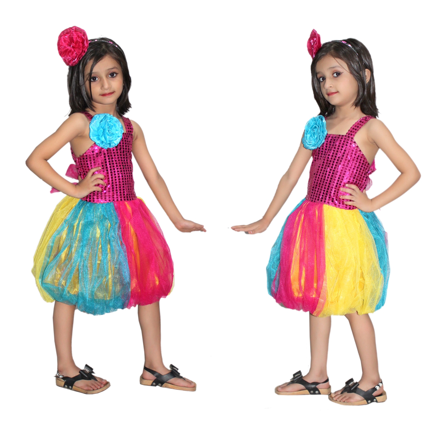 Multicolor Frock Western Costume for Kids