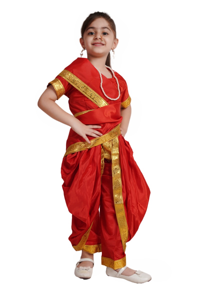 Marathi Girl Traditional Wear Costume for Kids