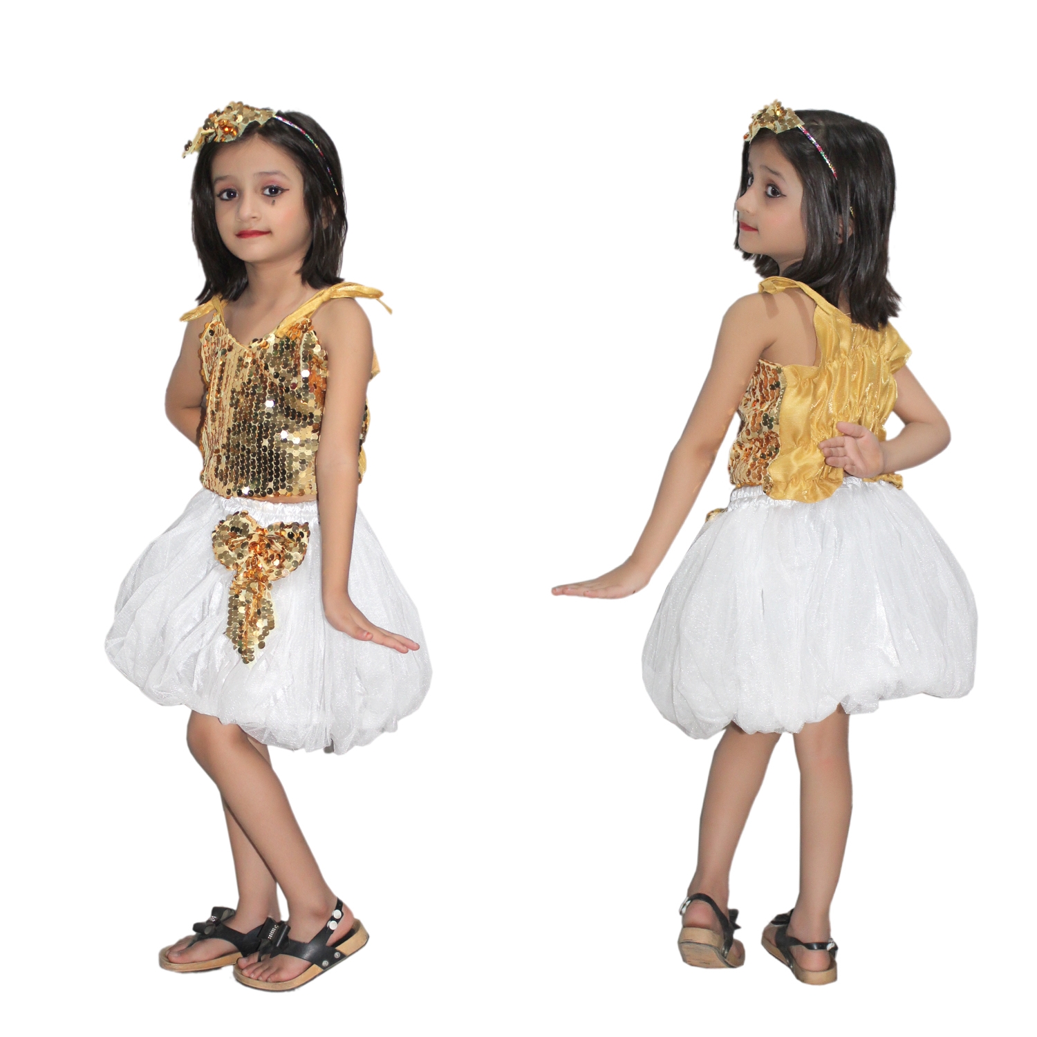 Golden Silver Skirt & Top Set for Kids