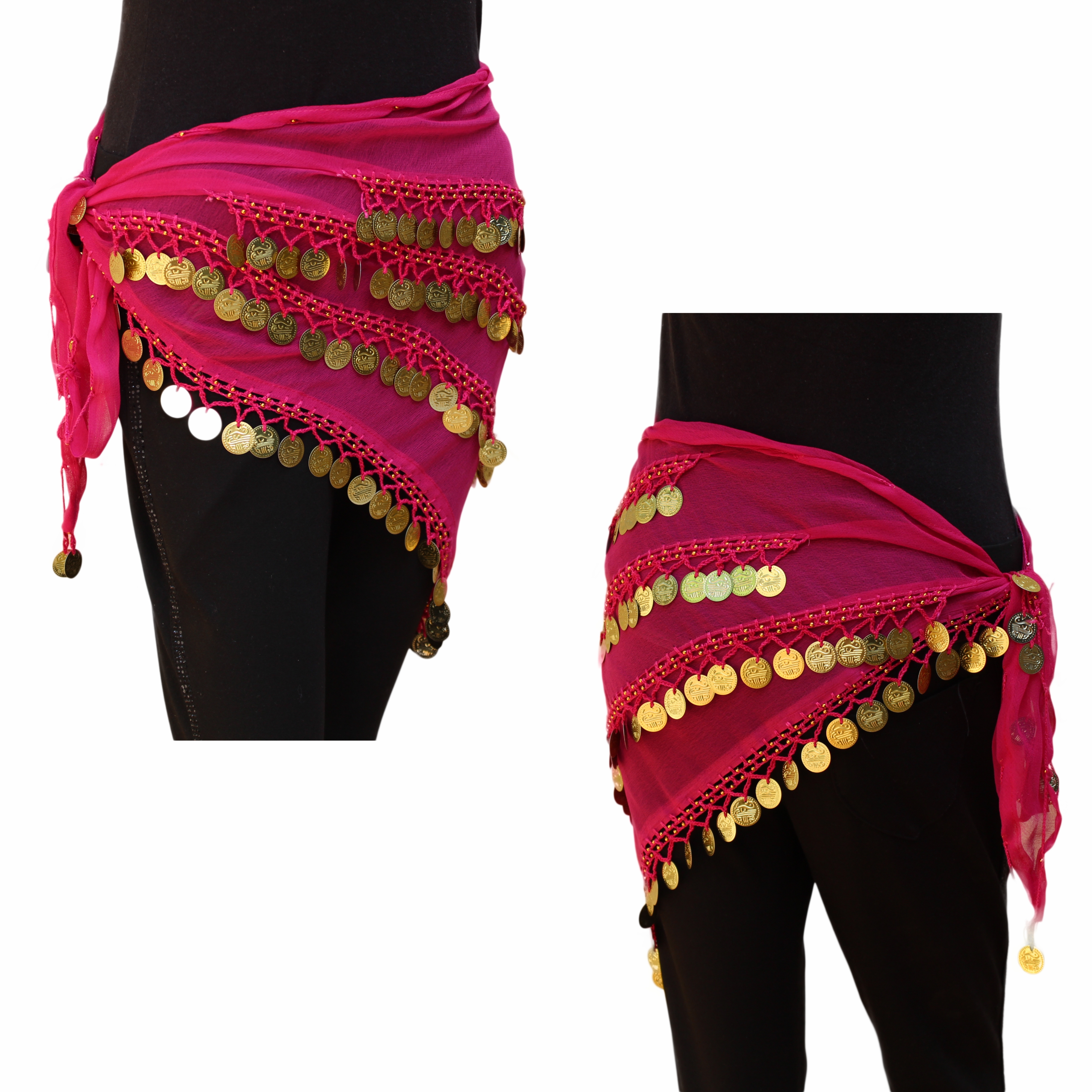 Belly Belt Magenta Golden Triangle