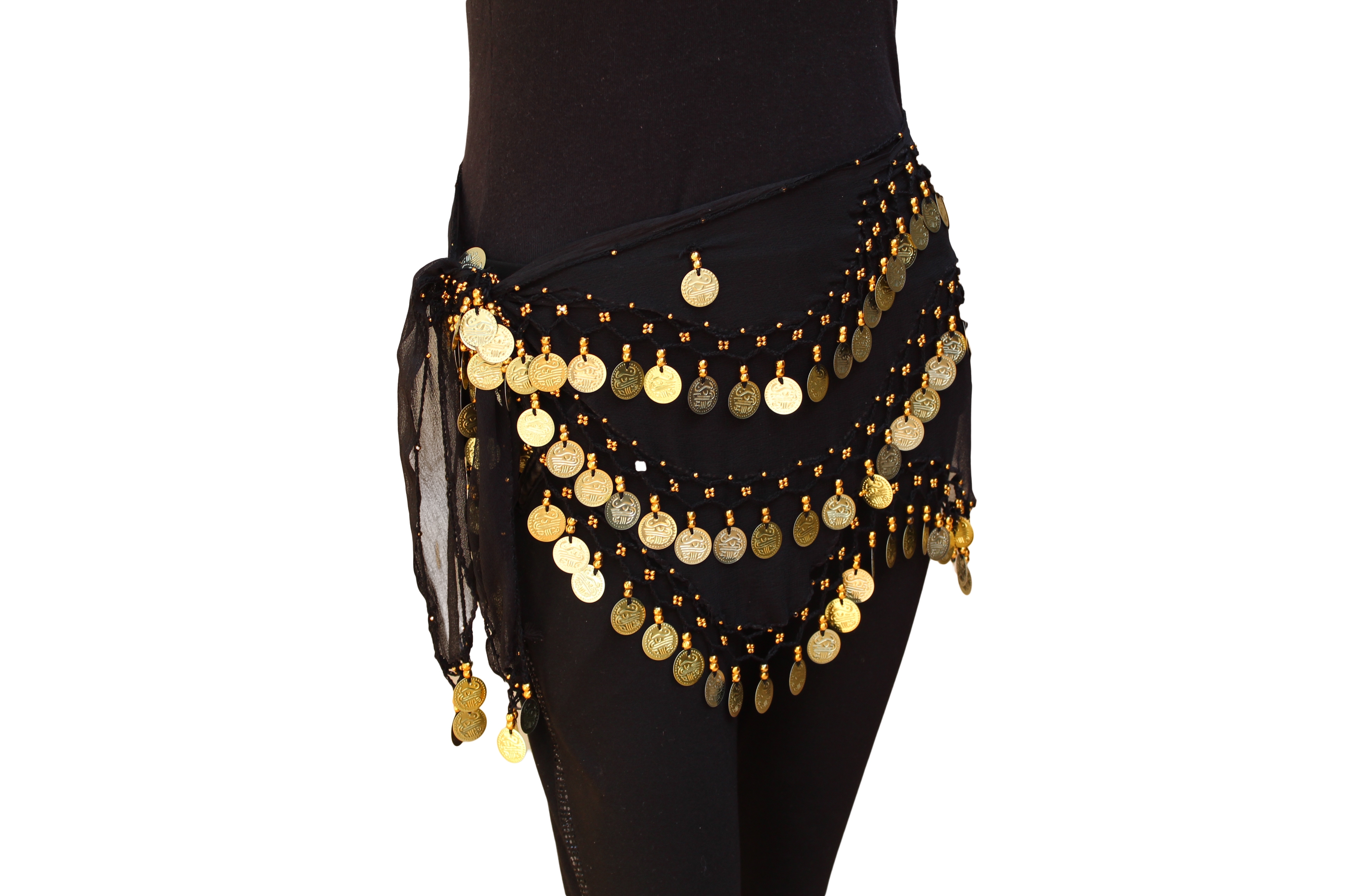 Belly Belt Black Golden Cutting