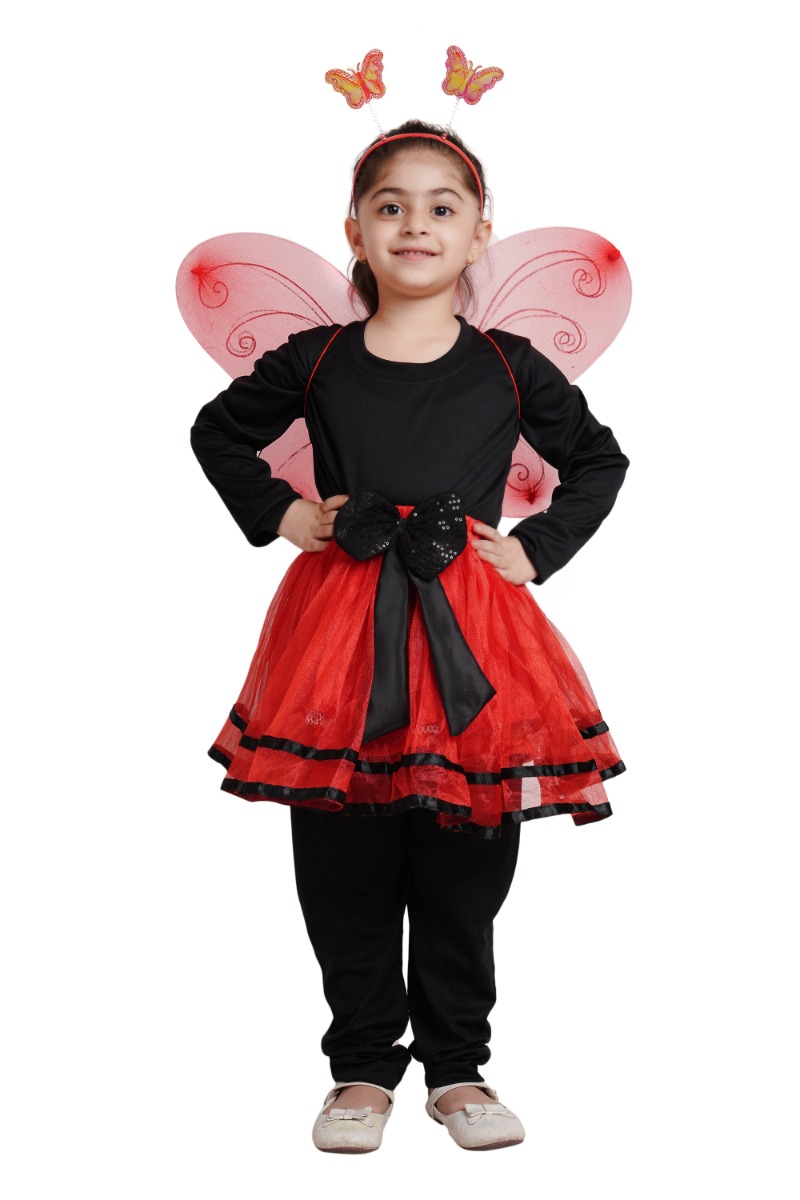 Red Tutu Skirt with Butterfly Wings for Kids