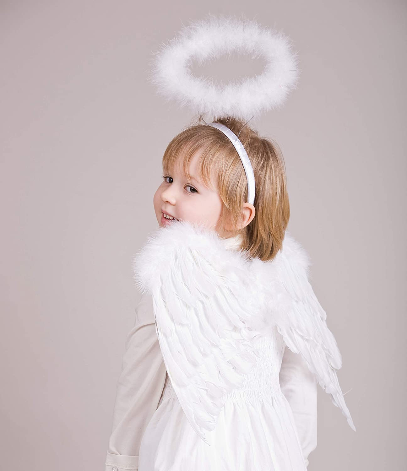 Fluffy Feather Angel Halo Headband for Fancy Dress