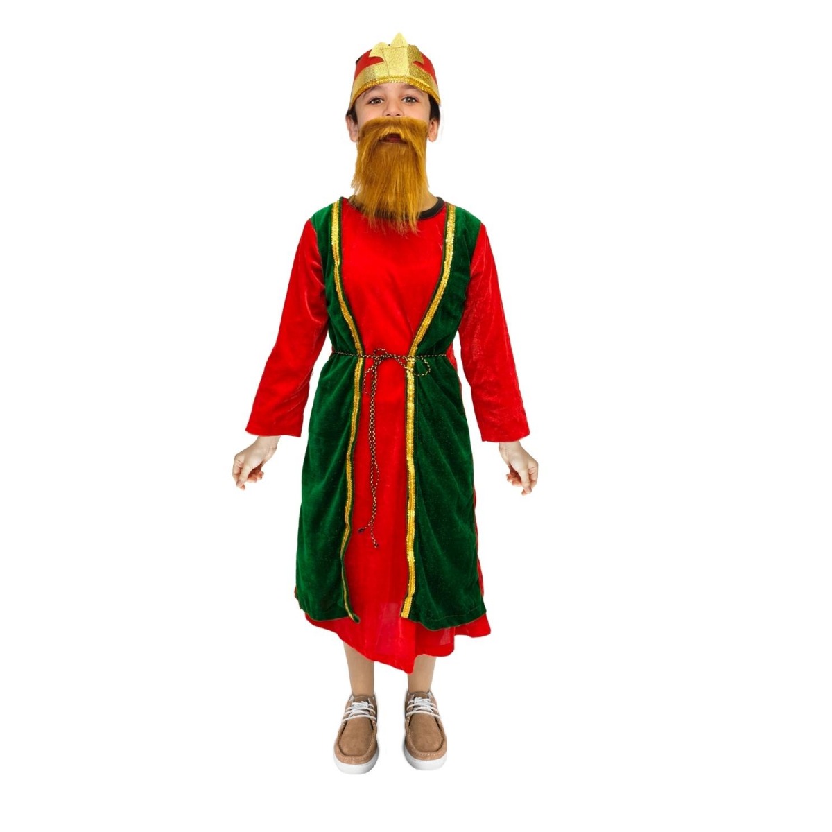 Wiseman Costume for Christmas Nativity Play | Three Kings Cosplay Robe & Crown Set for Men & Kids