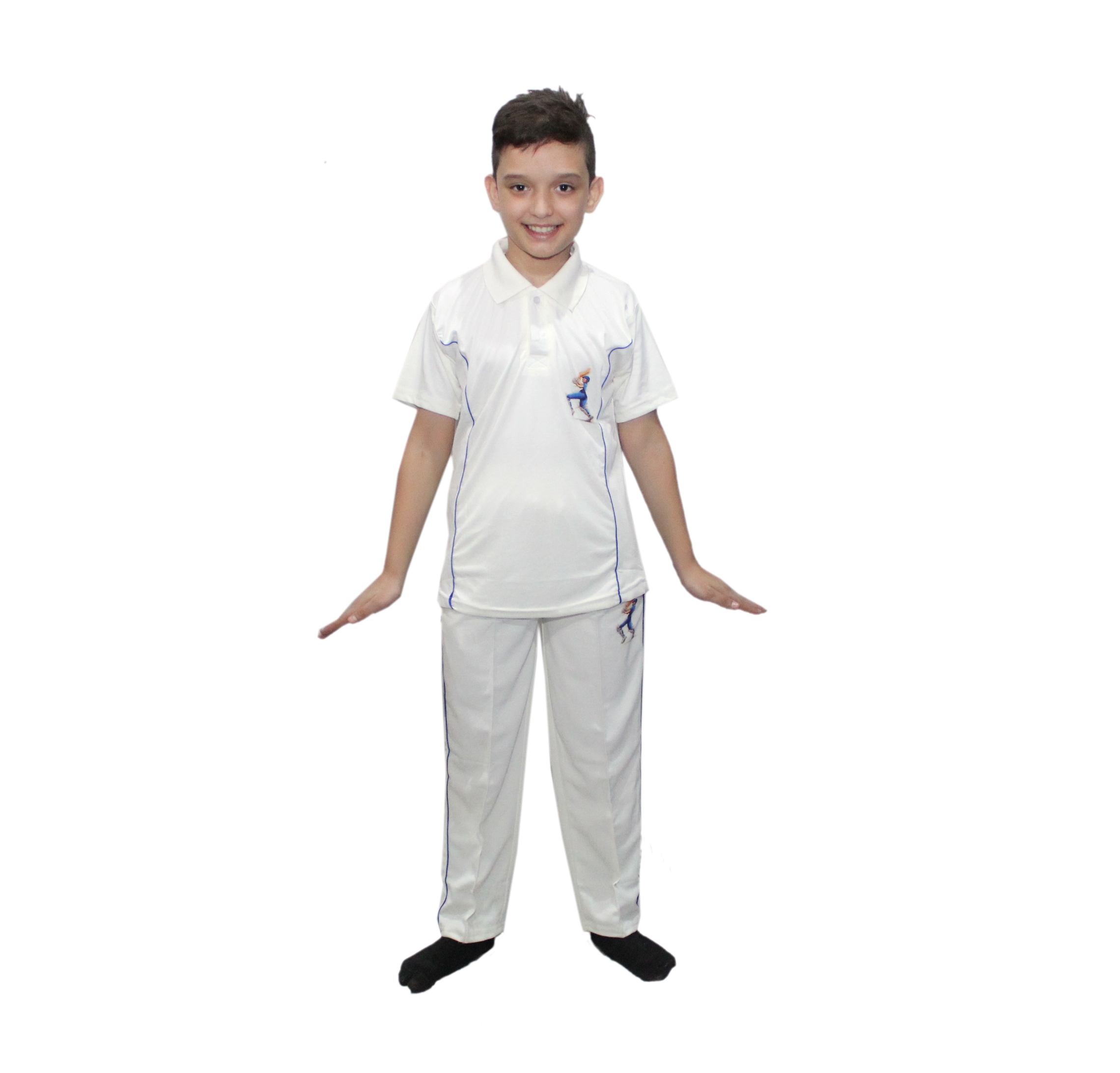 India Cricket Team White National Hero Costume for Kids