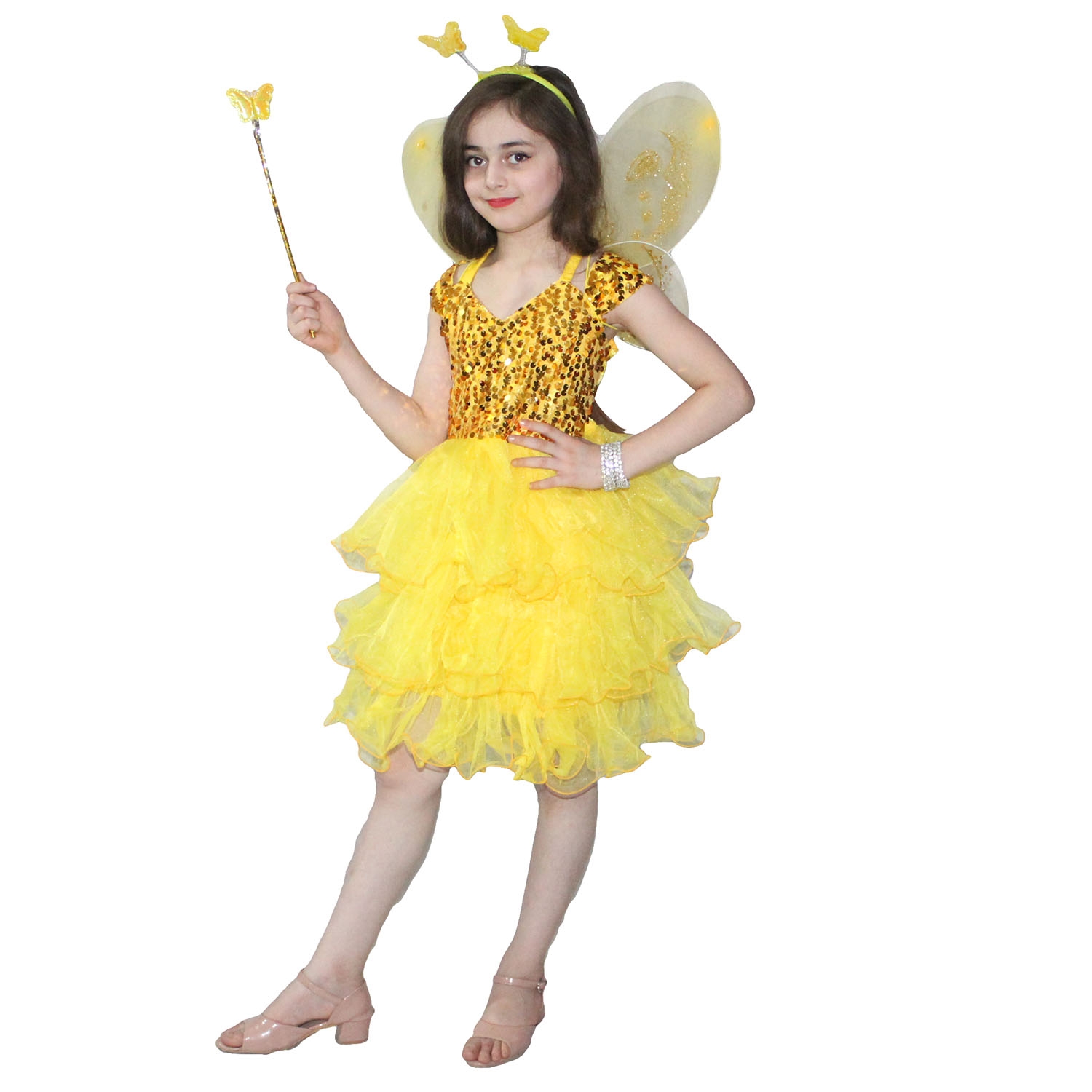 Yellow Butterfly Girl Insect Costume for Kids