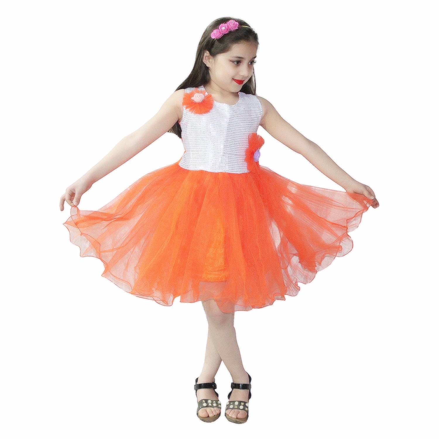 Orange Frock Western Costume for Kids