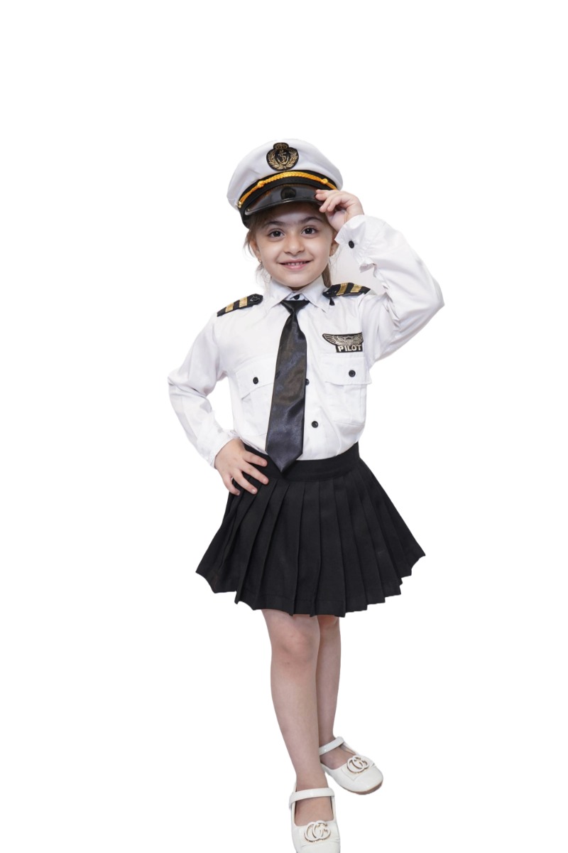 Pilot Girl  Our Helper Costume For Kids School Annual Function/Theme Party/Competition/Stage Shows Dress