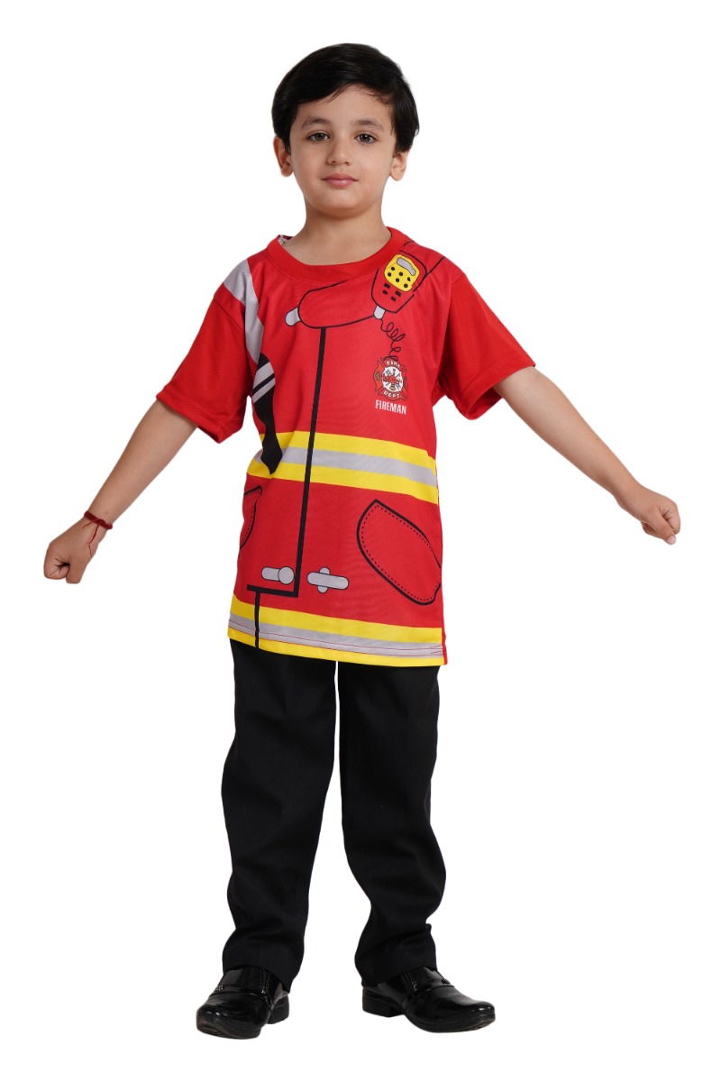 Fireman-T-Shirt fancy dress for kids,Western Costume for Annual function/Theme Party/Competition/Stage Shows/Birthday Party Dress