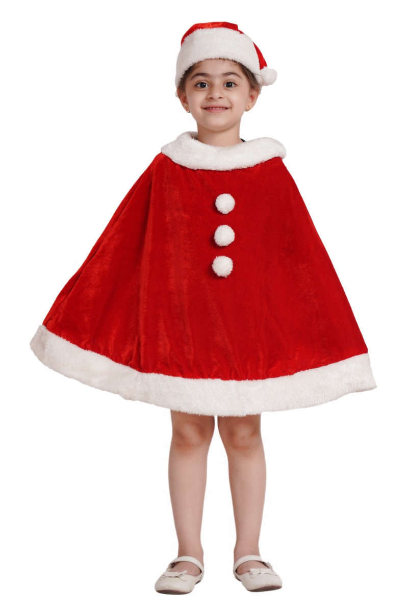 Kids Santa Claus Cape with Hood