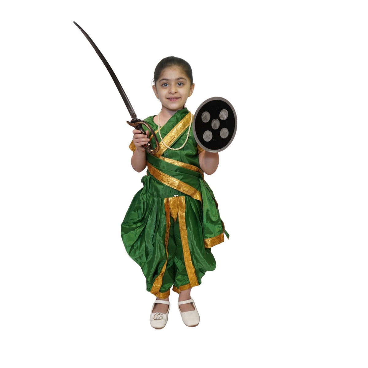Rani Laxmi Bai Green National Hero Costume