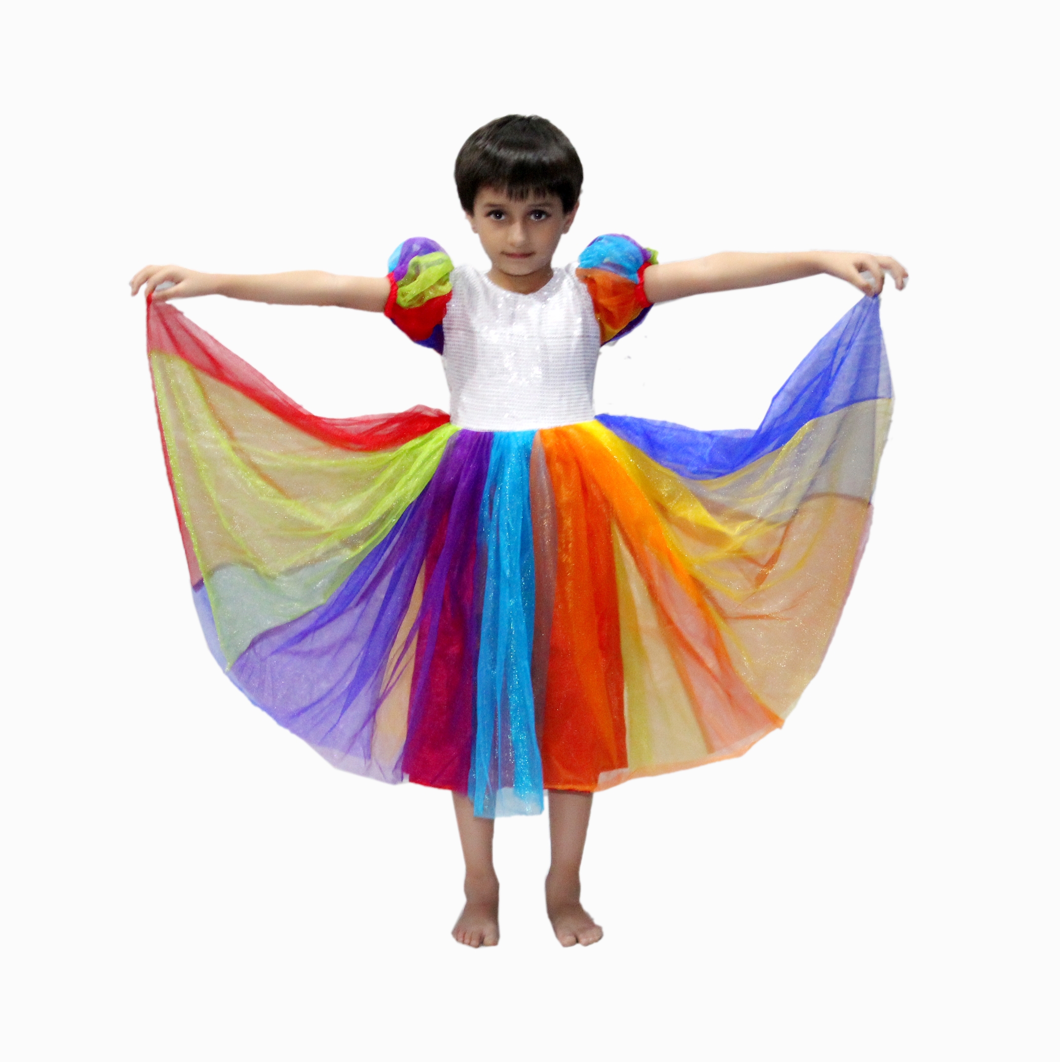 Colorful Rainbow Theme Fancy Dress for Girls