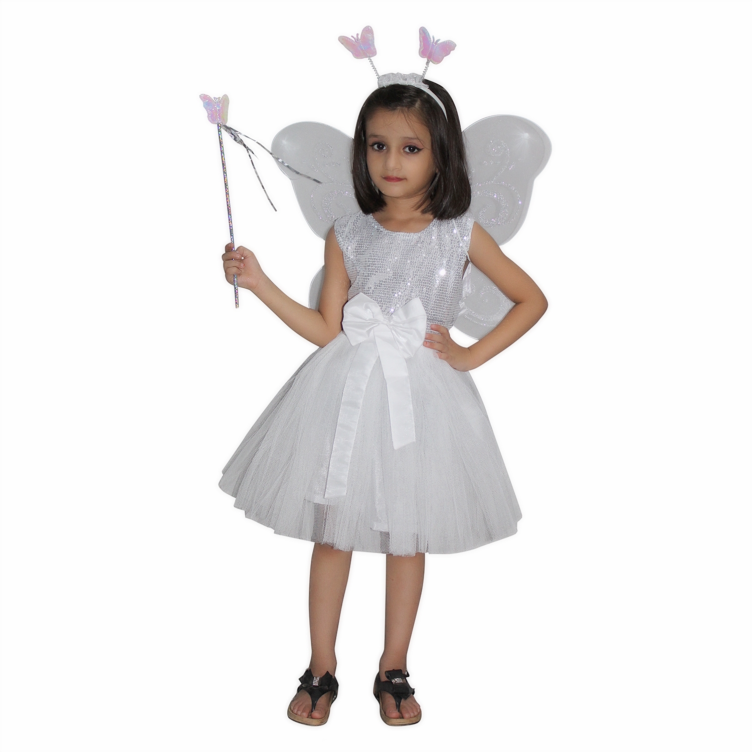White Butterfly Fancy Dress for Kids