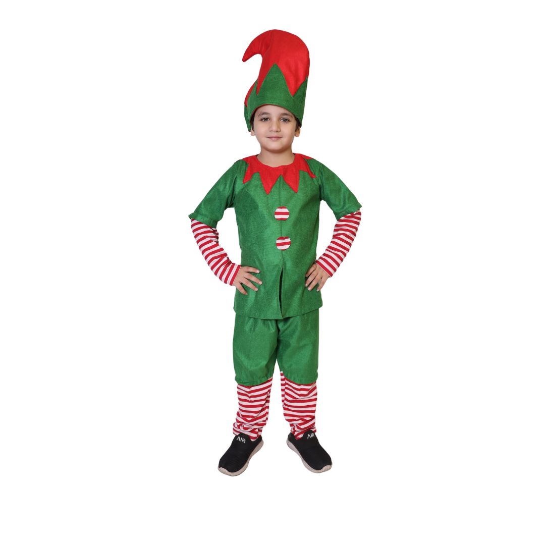 Boys Christmas Elf Costume Set Kids Xmas Santa Helper Cosplay Outfit Fairy Teles Characters Shoemaker,Story book Costume for Annual function/Theme Party/Competition/Stage Shows/Birthday Party Dress