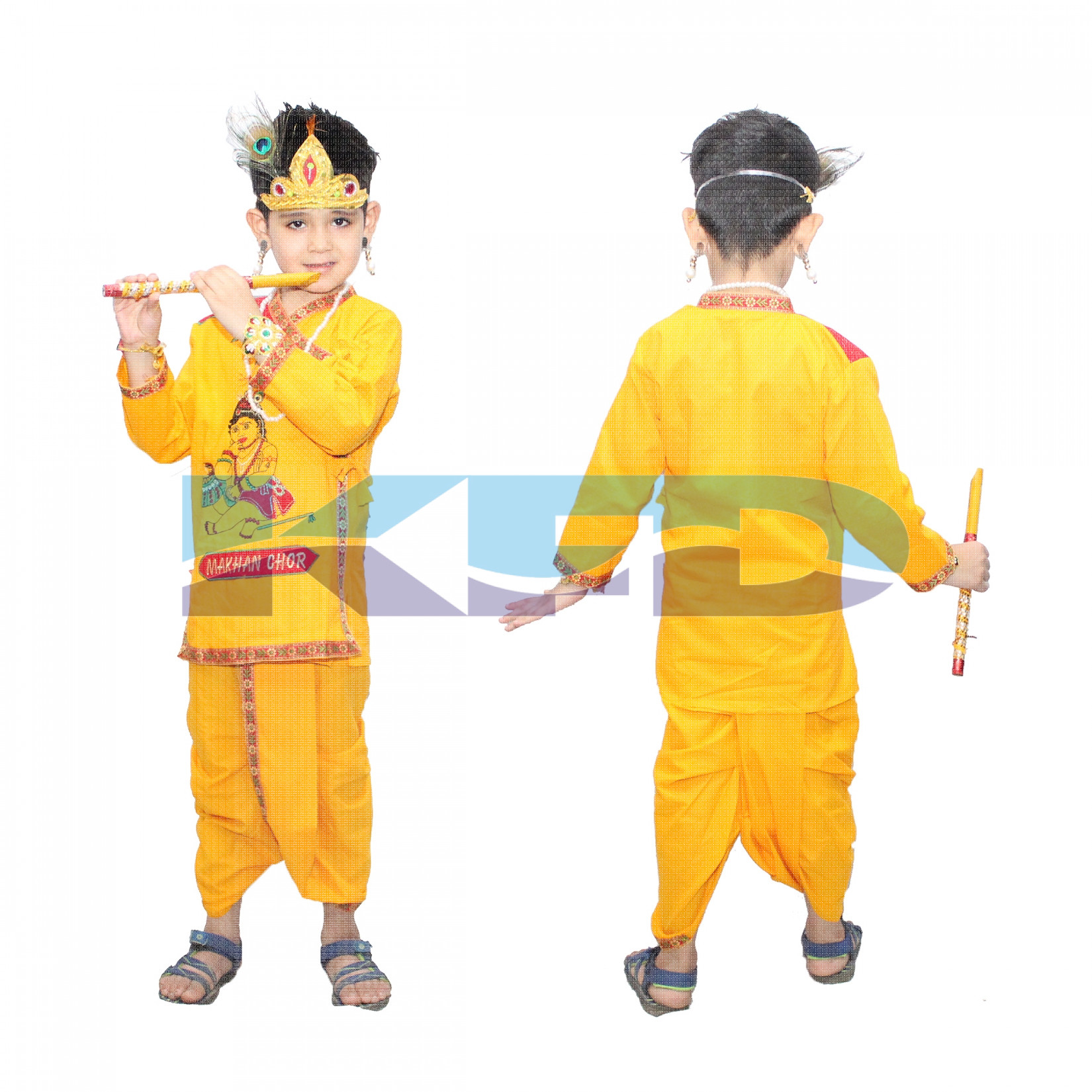 Maakhan Chor In Cotton Fabric,Krishnaleela/Janmashtami/Kanha/Mythological Character For Kids School Annual functionTtheme Party/Competition/Stage Shows Dress