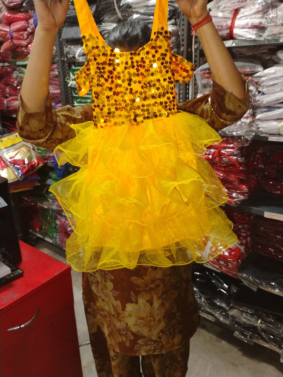 Yellow frock Fancy Dress For Kids,Costume For Annual Function/Theme Party/Competition/Stage Shows Dress