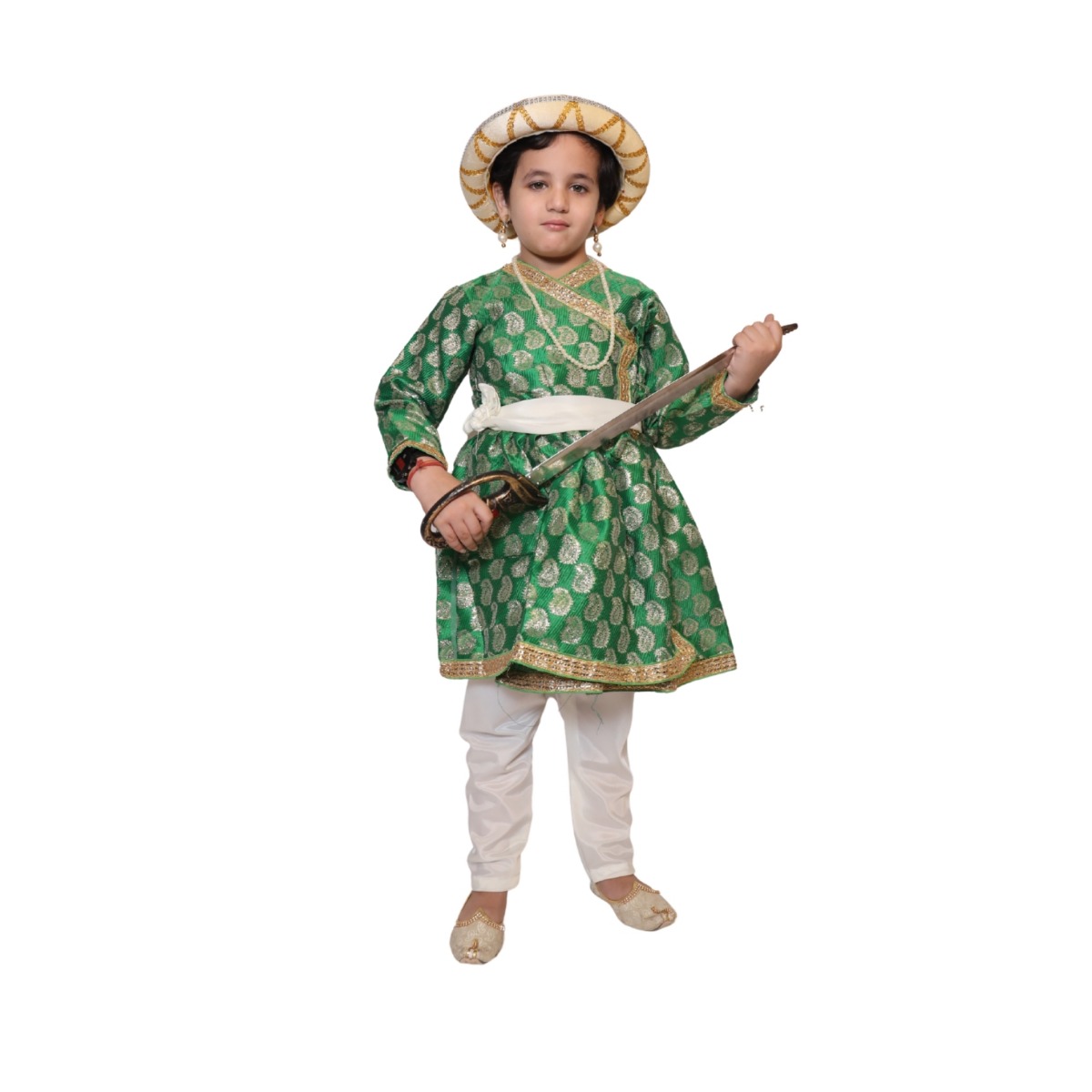 Tipu Sultan Green Costume for Kids