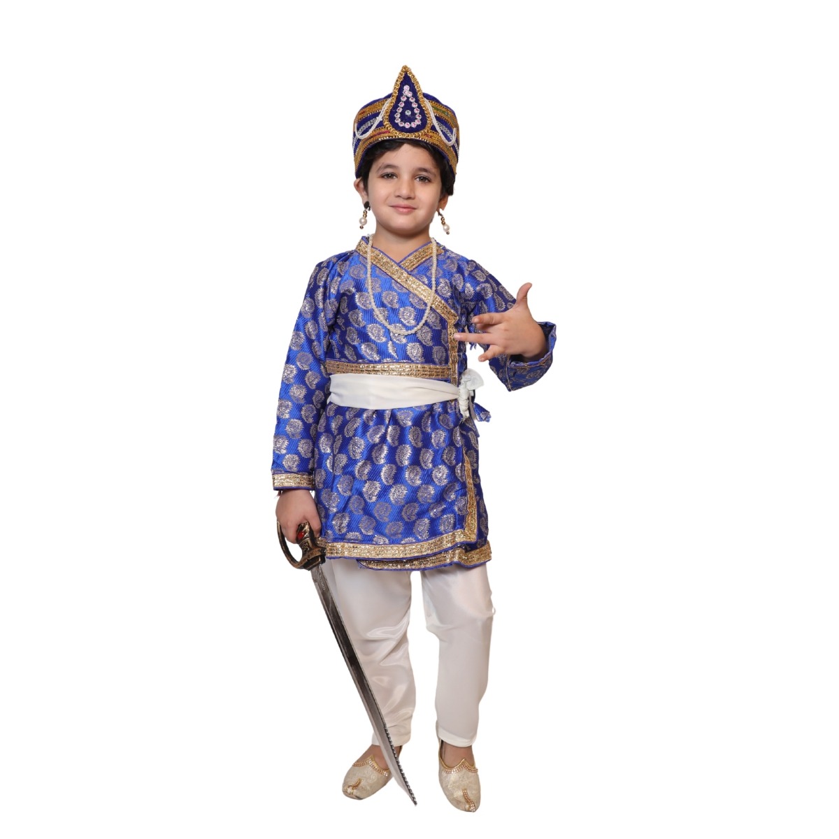 Mughal King Akbar Fancy Dress Outfit for Kids
