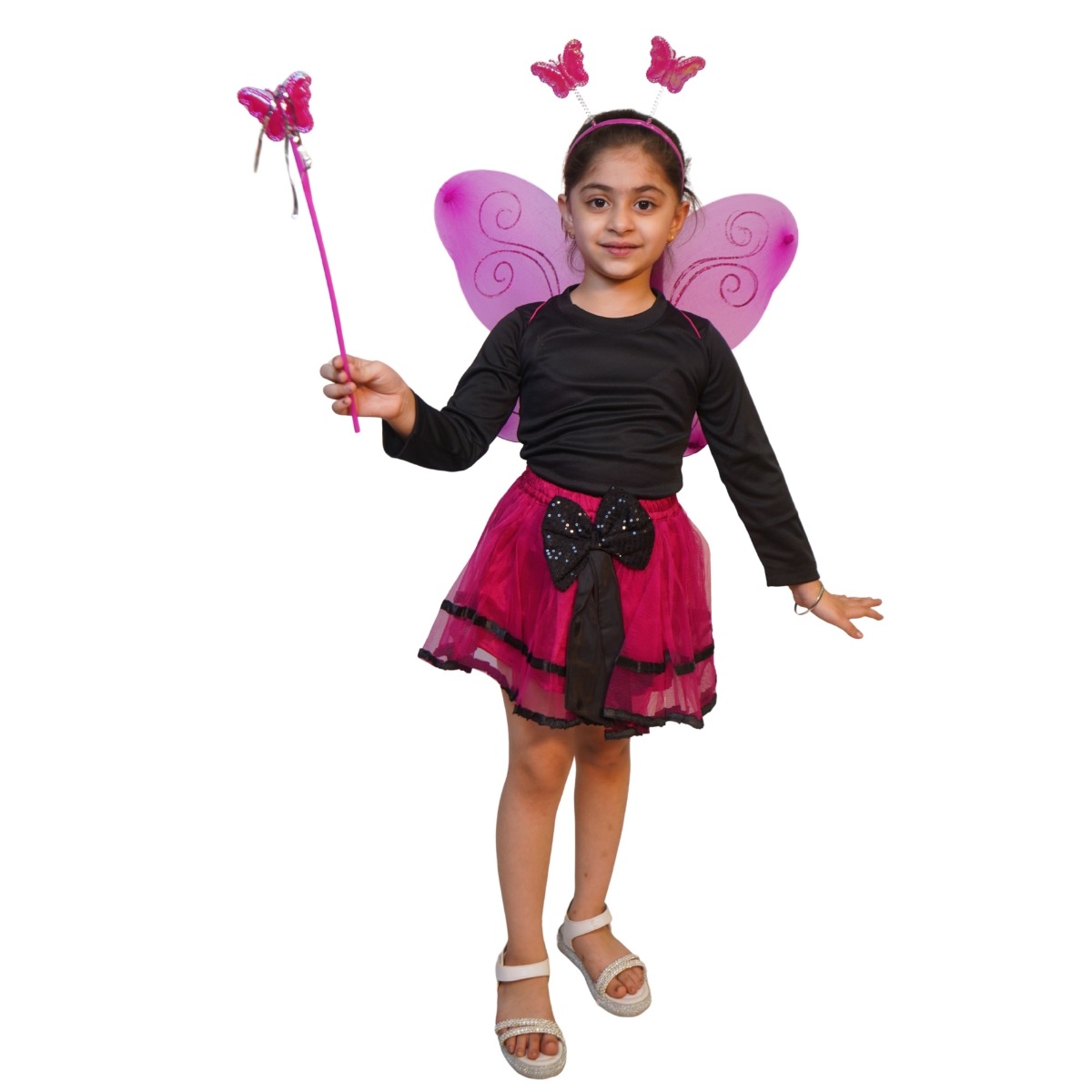 Magenta Skirt With Butterfly Wings For kids