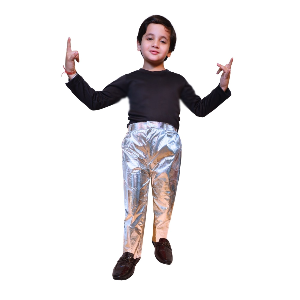 Shiny Pants for Kids Metallic Straight Leg School Dance Performance
