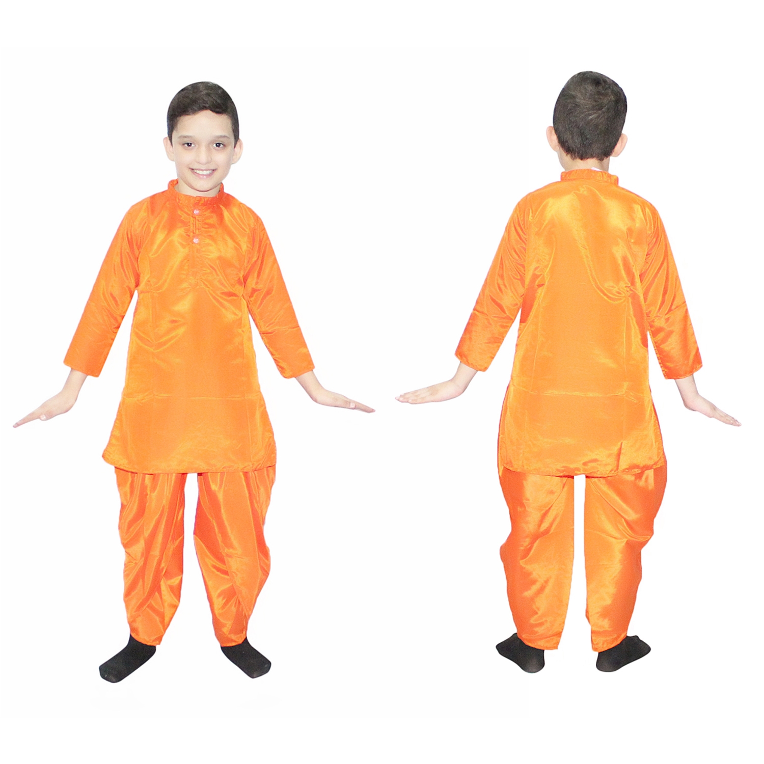 Orange Dhoti Kurta Set for Kids