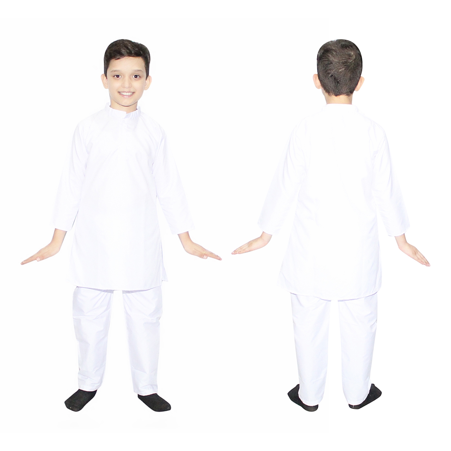 White Cotton Kurta Pajama Set for Boys
