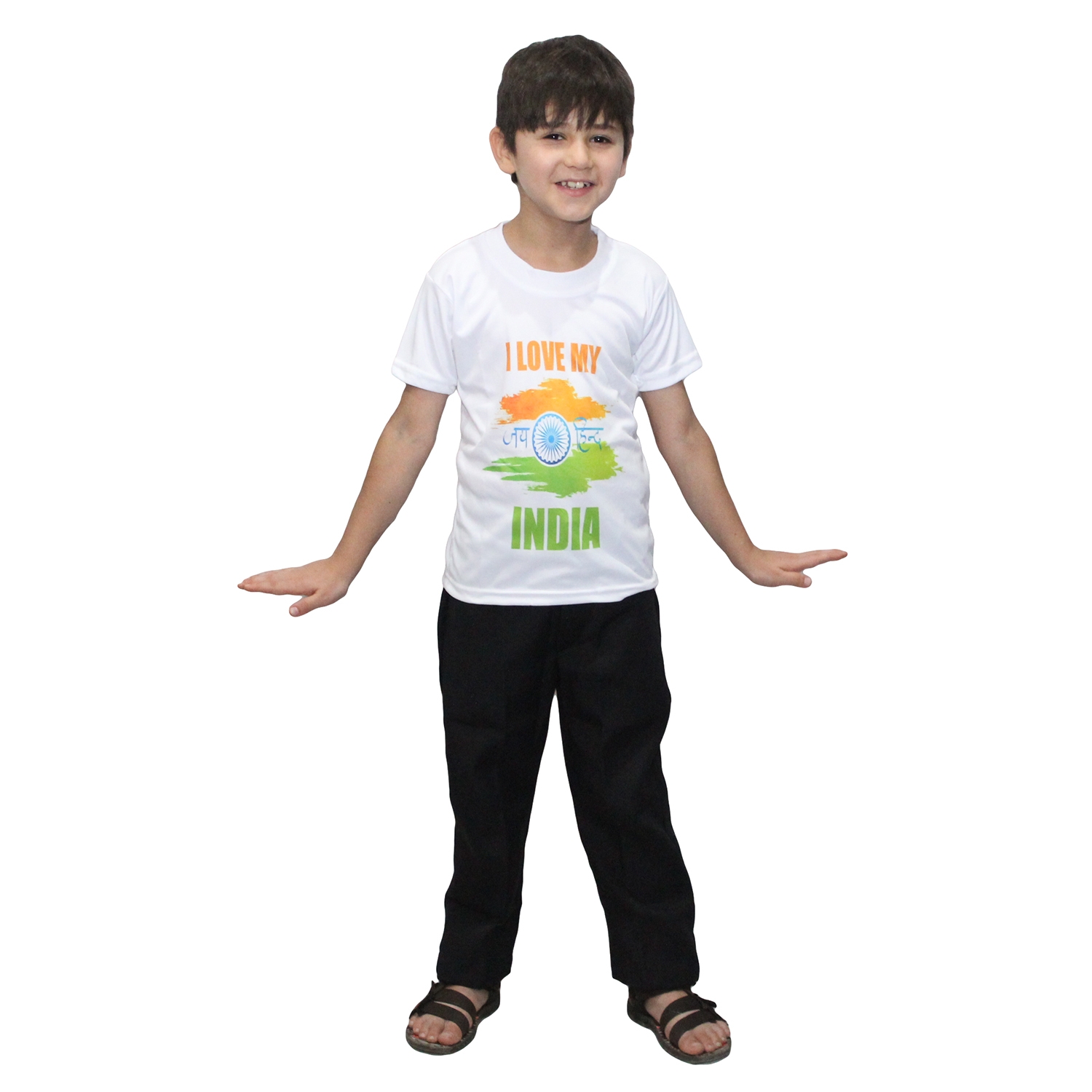 Patriotic Kids T-Shirt - Tricolour “I Love My India” Fancy Dress